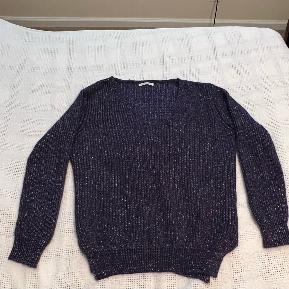 O2 collections navy sparkle sweater